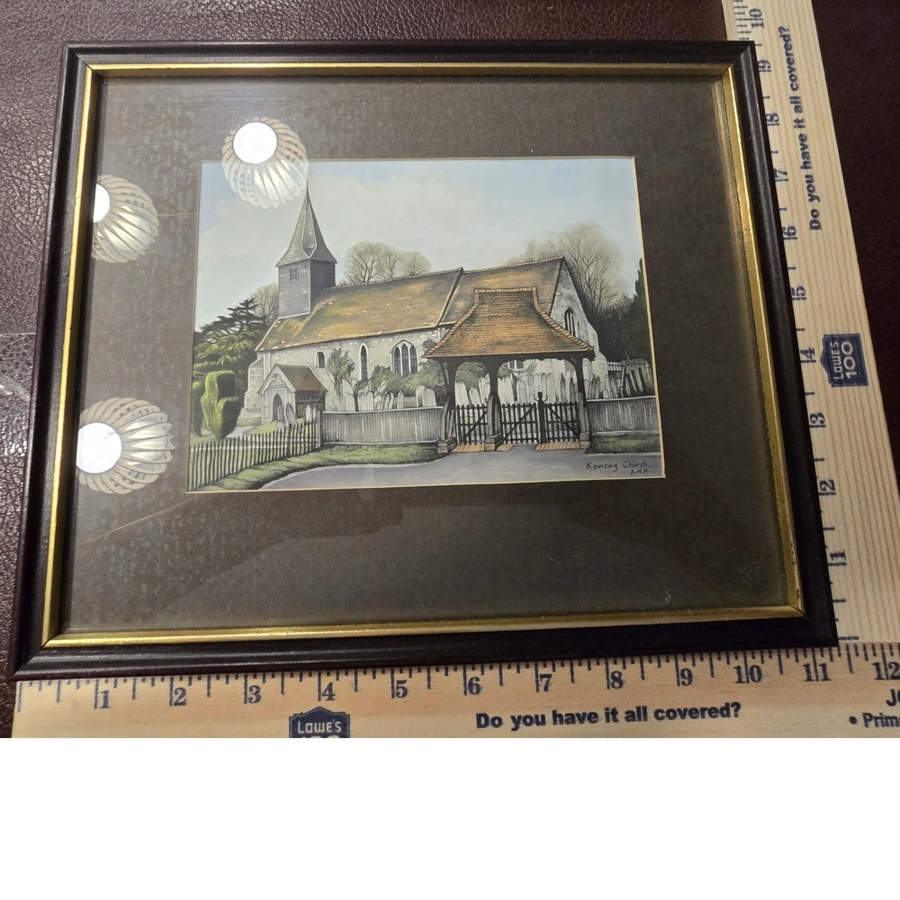 A.‎ M. Parkin Hand Coloured Print Kemsing Church Kent Framed Art Royal Academy